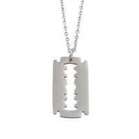 Stainless Steel Jewelry Necklace, 304 Stainless Steel, Razor Blade, fashion jewelry & for woman, original color, 21x1mm, Length:Approx 18.3 Inch, Sold By PC