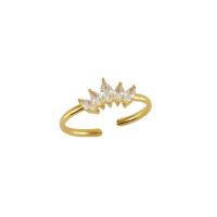 Δαχτυλίδι δάχτυλο ανοξείδωτου κυβικά ζιρκονία, 304 από ανοξείδωτο χάλυβα, 18K επιχρυσωμένο, κοσμήματα μόδας & μικρο ανοίξει κυβικά ζιρκονία & για τη γυναίκα, χρυσαφένιος, Sold Με PC