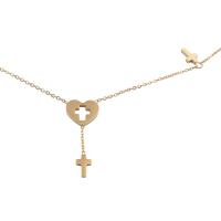 Edelstahl Schmuck Halskette, 304 Edelstahl, Modeschmuck & für Frau, goldfarben, 28x1.50mm, Länge:ca. 18.58 ZollInch, verkauft von PC