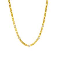 Titanstahl Halskette, mit Verlängerungskettchen von 1.97inch, Herz, plattiert, Modeschmuck & für Frau & mit Strass, keine, verkauft per ca. 15.75 ZollInch Strang