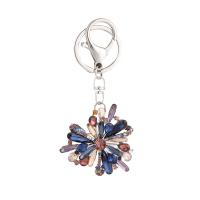 Zinc Alloy Key Clasp Flower for woman & with rhinestone multi-colored Sold By PC