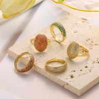 Krychlový Circonia Micro vydláždit mosazný prsten, Mosaz, módní šperky & různé designy pro výběr & micro vydláždit kubické zirkony, více barev na výběr, nikl, olovo a kadmium zdarma, inner diameter:17 ~21mm, Prodáno By PC