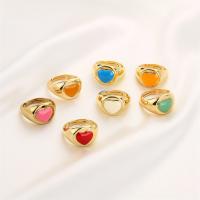 Brass Finger Ring, plated, fashion jewelry & enamel, more colors for choice, nickel, lead & cadmium free, inner diameter:17 ~21mm, Sold By PC