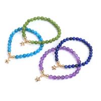 Gemstone Bracelets, Brass, with Gemstone, Star, plated, fashion jewelry & different materials for choice, more colors for choice, nickel, lead & cadmium free, Length:16 cm, Sold By PC