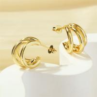 Brass Stud Earring plated fashion jewelry & for woman golden nickel lead & cadmium free Sold By Pair