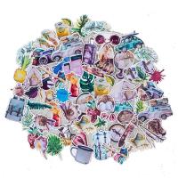 Sticker Paper, Soft PVC, printing, mixed pattern & DIY & waterproof, 50mm, Sold By Set