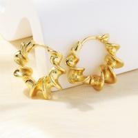 Messing Spring hoop oorbellen, mode sieraden & voor vrouw, goud, nikkel, lood en cadmium vrij, 9x25mm, Verkocht door pair