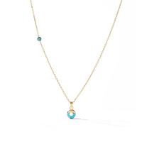 Titanium Steel Necklace, with turquoise, with 5CM extender chain, plated, different styles for choice & for woman & enamel, gold, Length:Approx 39 cm, Sold By PC