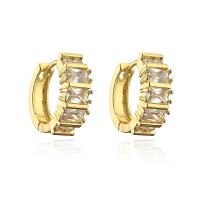 Cubic Zirconia Micro Pave Brass Earring, real gold plated, different styles for choice & micro pave cubic zirconia & for woman, gold, Sold By Pair