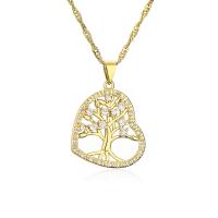 Cubic Zircon Micro Pave Brass Necklace, with 5CM extender chain, real gold plated, different styles for choice & micro pave cubic zirconia & for woman, gold, Length:Approx 45 cm, Sold By PC