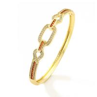 Brass Bracelet & Bangle, plated, micro pave cubic zirconia & for woman, more colors for choice, Sold By PC