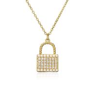 Cubic Zircon Micro Pave Brass Necklace, with 5CM extender chain, real gold plated, different styles for choice & micro pave cubic zirconia & for woman, golden, Length:Approx 45 cm, Sold By PC
