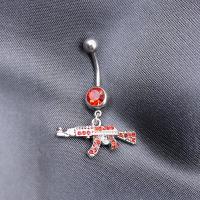 Stainless Steel Belly Ring, 316L Stainless Steel, fashion jewelry & with rhinestone, nickel, lead & cadmium free, Sold By PC