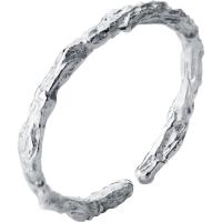 925er Sterling Silber Manschette Fingerring, Branch, Koreanischen Stil & einstellbar & für Frau, Silberfarbe, Größe:6-8, verkauft von PC