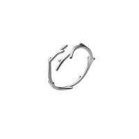 Серебро 925 пробы Манжеты палец кольцо, Оленьи рога, Корейский стиль & регулируемый & Женский, размер:5.5-8, продается PC