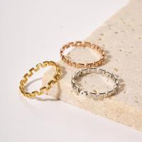 Rozsdamentes acél Finger Ring, 304 rozsdamentes acél, 18K aranyozott, divat ékszerek & különböző méretű a választás & a nő, több színt a választás, 3mm, Által értékesített PC