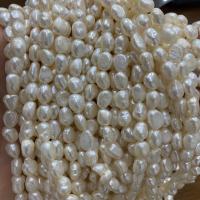 Perlas Keishi Cultivadas de Agua Dulce, Perlas cultivadas de agua dulce, Bricolaje, Blanco, 6-7mm, Vendido para aproximado 37 cm Sarta