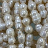 Perles nacres baroques de culture d'eau douce , perle d'eau douce cultivée, DIY, blanc, 9x18mm, Vendu par Environ 37 cm brin