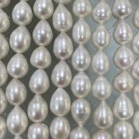 Naturel d'eau douce perles, perle d'eau douce cultivée, larme, DIY, blanc, 8-9mm, Vendu par Environ 37 cm brin