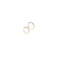 Krychlový Circonia Micro vydláždit mosazný prsten, Mosaz, skutečný pozlacené, 2 kusy & módní šperky & micro vydláždit kubické zirkony & pro ženy, zlatý, 17mm, Prodáno By nastavit
