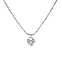 Titanstahl Halskette, mit Verlängerungskettchen von 6.2cm, plattiert, Modeschmuck & für Frau & mit Strass, Silberfarbe, 11mm, Länge:46 cm, verkauft von PC