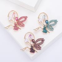 Zinc Alloy Brooches with Plastic Pearl Spirit gold color plated fashion jewelry & for woman & enamel & with rhinestone nickel lead & cadmium free Sold By PC