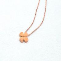 Titanium Steel Necklace, with 5cm extender chain, Four Leaf Clover, Vacuum Ion Plating, fashion jewelry & for woman & with rhinestone, golden, nickel, lead & cadmium free, Length:Approx 45 cm, Sold By PC