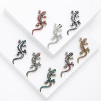 Zinc Alloy Brooches Gecko plated fashion jewelry & Unisex & with rhinestone nickel lead & cadmium free Sold By PC