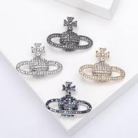 Tibetan Style Brooches, plated, fashion jewelry & for woman & with rhinestone, more colors for choice, nickel, lead & cadmium free, 42x29mm, Sold By PC