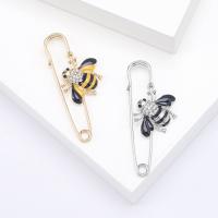 Zinc Alloy Brooches Safety Pin plated fashion jewelry & for woman & enamel & with rhinestone nickel lead & cadmium free Sold By PC