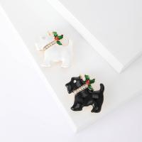 Zinc Alloy Brooches Dog gold color plated fashion jewelry & for woman & enamel & with rhinestone nickel lead & cadmium free Sold By PC