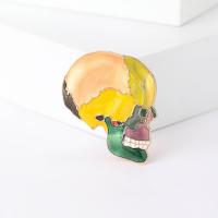 Zinc Alloy Brooches Skull gold color plated fashion jewelry & for woman & enamel mixed colors nickel lead & cadmium free Sold By PC