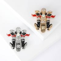 Zinc Alloy Brooches plated vintage & fashion jewelry & for woman & enamel & with rhinestone nickel lead & cadmium free Sold By PC