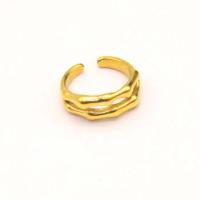 Titanium Steel Finger Ring, Vacuum Ion Plating, fashion jewelry & Unisex, golden, nickel, lead & cadmium free, inner diameter:17~20mm, Sold By Pair