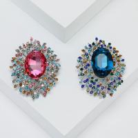 Zinc Alloy Brooches with Crystal silver color plated fashion jewelry & for woman & with rhinestone nickel lead & cadmium free Sold By PC