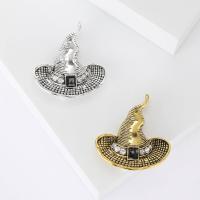 Tibetan Style Brooches, Hat, plated, vintage & fashion jewelry & for woman & enamel & with rhinestone, more colors for choice, nickel, lead & cadmium free, 32x33mm, Sold By PC