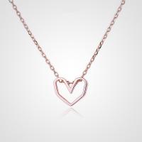 925 Sterling Silver Necklaces with 1.97inch extender chain Heart plated fashion jewelry & for woman nickel lead & cadmium free Length Approx 15.74 Inch Sold By PC