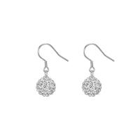 Cubic Zirconia Micro Pave Sterling Silver Earring 925 Sterling Silver fashion jewelry & micro pave cubic zirconia & for woman nickel lead & cadmium free 10mm Sold By Pair