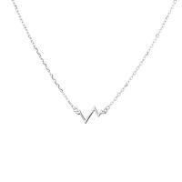 925 Sterling Silver Necklaces with 1.97inch extender chain Electrocardiographic fashion jewelry & for woman nickel lead & cadmium free Length Approx 15.74 Inch Sold By PC