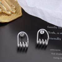 Titanium Steel  Earring, Vacuum Ion Plating, fashion jewelry & for woman, more colors for choice, 17x11mm, Sold By Pair