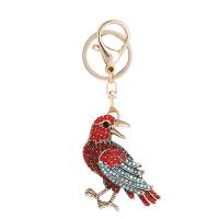 Tibetan Style Key Clasp, Bird, gold color plated, Unisex & with rhinestone, more colors for choice, nickel, lead & cadmium free, 47x107mm, Sold By PC