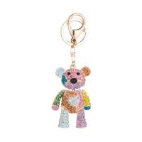 Zinc Alloy Key Clasp Bear gold color plated for woman & with rhinestone nickel lead & cadmium free Sold By PC