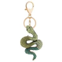 Zinc Alloy Key Clasp Snake gold color plated Unisex & with rhinestone nickel lead & cadmium free Sold By PC