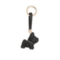 Zinc Alloy Key Clasp Dog gold color plated Unisex & with rhinestone nickel lead & cadmium free Sold By PC