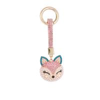 Zinc Alloy Key Clasp Fox gold color plated for woman & with rhinestone nickel lead & cadmium free Sold By PC