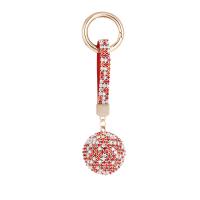 Zinc Alloy Key Clasp Round gold color plated for woman & with rhinestone nickel lead & cadmium free Sold By PC