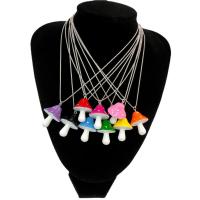 Zinklegierung Schmuck Halskette, mit Harz, Pilz, plattiert, Modeschmuck, keine, frei von Nickel, Blei & Kadmium, Länge:60 cm, verkauft von PC