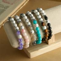 Gemstone Bracelets, 304 Stainless Steel, with Gemstone, plated, fashion jewelry & different materials for choice, more colors for choice, Length:Approx 7 Inch, Sold By PC