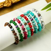 Gemstone Bracelets, with Tibetan Style, Shell, plated, fashion jewelry & different materials for choice, more colors for choice, Length:Approx 7 Inch, Sold By PC