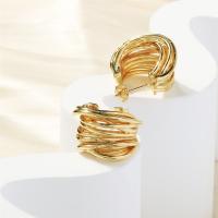 Brass Stud Earring plated fashion jewelry & for woman golden nickel lead & cadmium free Sold By Pair